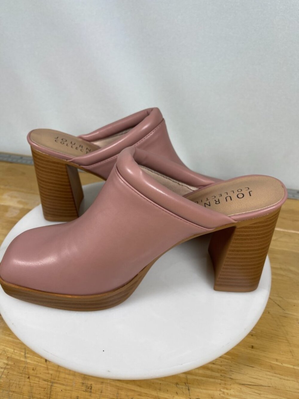 Journee Collection Izara Mule Clogs Rose Pink Womens 8.5 Block Heel - Picture 7 of 12